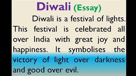 Poem On Diwali In English