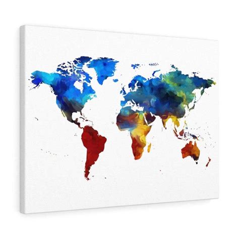 Colorful World Map Canvas | World map art, Map art, Colorful canvas art