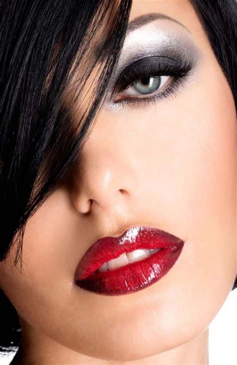 Makeup elegant in style with smokey eyes | Perfect red lipstick ...