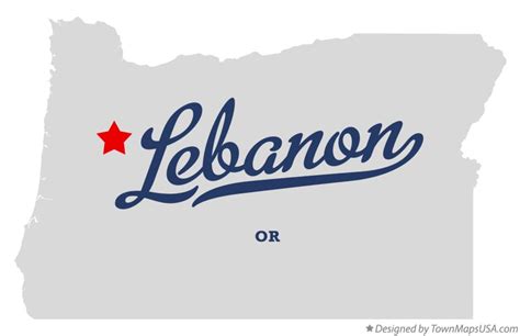 Map of Lebanon, OR, Oregon