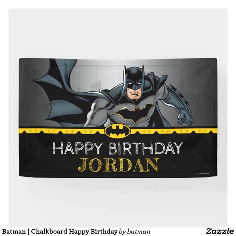 Batman | Chalkboard Happy Birthday Banner | Zazzle | Disenos de unas, Amigurumi, Diseños de uñas