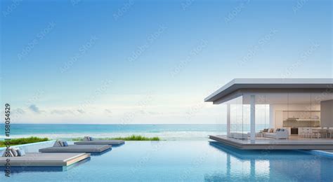 Luxury beach house with sea view swimming pool in modern design ...