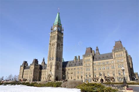 Parliament Buildings Winter View, Ottawa, Canada Stock Photo - Image of ...