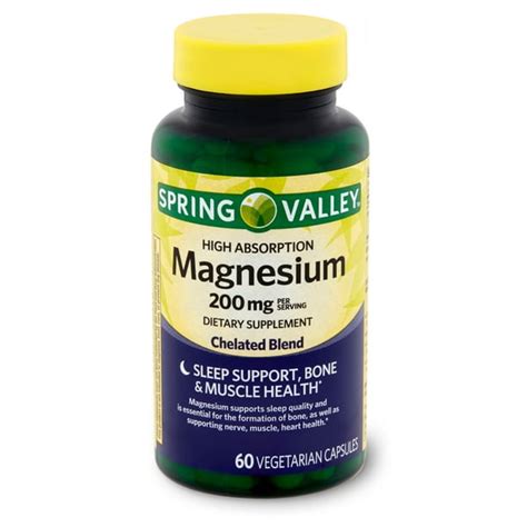 Spring Valley Magnesium Sleep Support Bone & Muscle Health Dietary ...