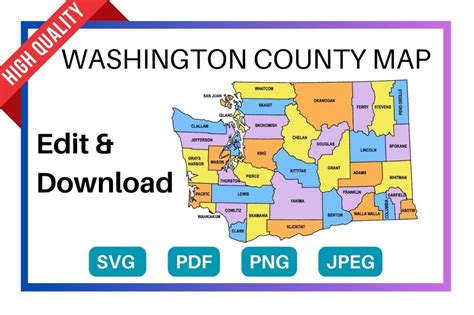 Washington County Map: Editable & Printable State County Maps