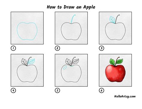 How to Draw an Apple - HelloArtsy