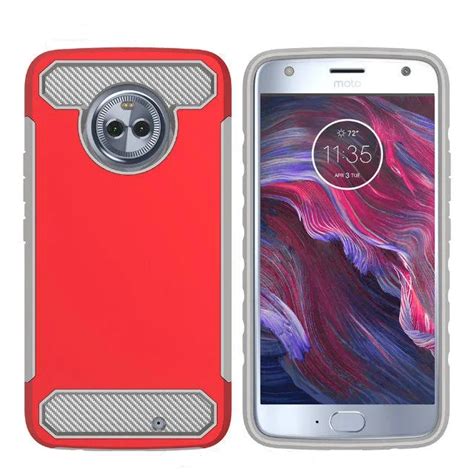 For Moto X4 Hybrid Carbon Fiber Shockproof Protective Case For Motorola ...