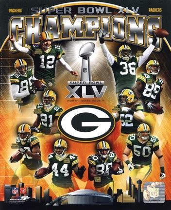 Green Bay Packers Super Bowl XLV Champions Composite (Vertical) Fine ...