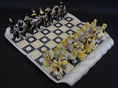 Rare Vintage Gardner Verbilki Russian Porcelain Chess Set