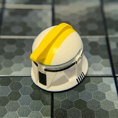 Clone Trooper 327th Helmet (Phase 1, Yellow Markings) for LEGO minifigures - Clone Army Customs ...