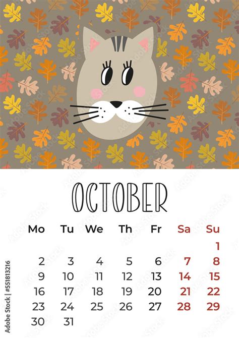 Calendar 2023, Symbol of 2023, Cat illustration for calendar, Wall ...