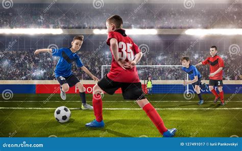 Kids Fotball Players Struggling for the Ball Stock Image - Image of boys, players: 127491017