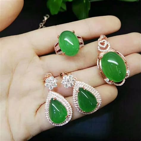 Natural Stone Gem Jade Earrings 925 Sterling Silver Drop Earrings Women Jewelry Vintage Earrings ...