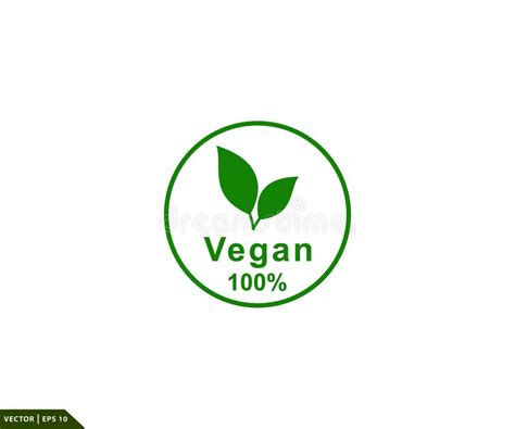 Vegan Icon Vector Logo Design Template Stock Vector - Illustration of ...