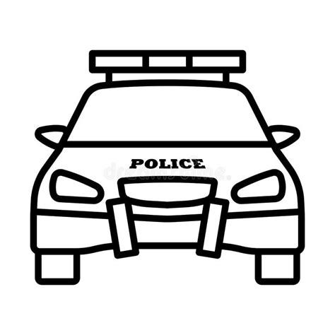 Police Car Icon stock vector. Illustration of line, black - 248026479