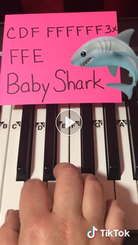 How to play Baby Shark on Piano 🎹 ️🦈 #babyshark #piano #pianotutorial | Piano notes songs, Piano ...