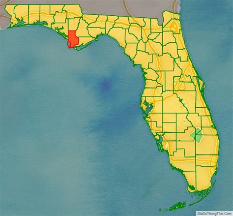 Map of Gulf County, Florida - Thong Thai Real