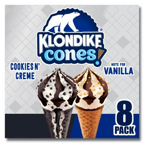 Klondike Cookies and Cream Chocolate Frozen Dairy Dessert Cones, 8 ct - Harris Teeter