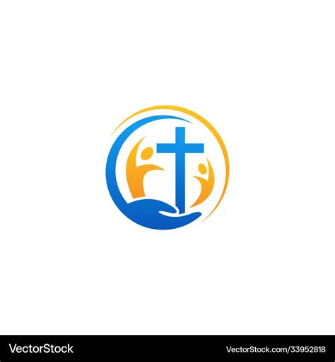 Church logo christian symbols cross jesus Vector Image