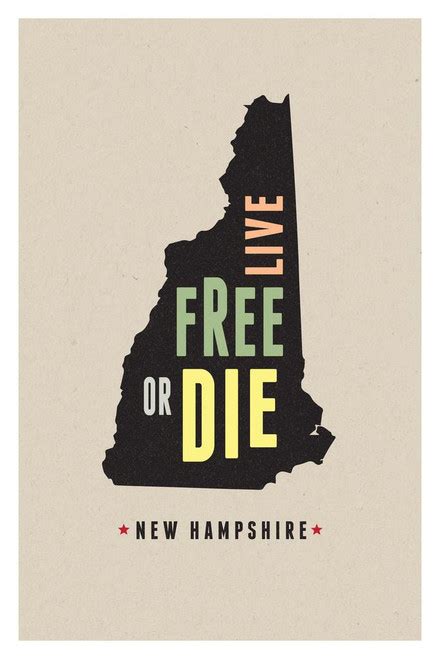 New Hampshire Live Free Or Die Granite State Motto Pride Outline Home ...