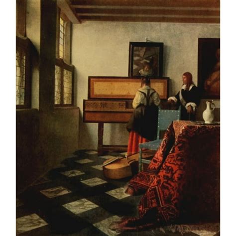 Vermeer 1937 The Music Lesson Stretched Canvas - Johannes Vermeer (18 x 24) - Walmart.com ...