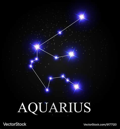 Aquarius zodiac sign with beautiful bright stars Vector Image