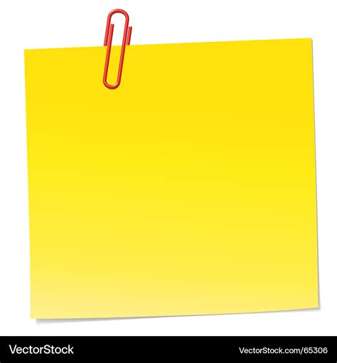 Note with paper clip Royalty Free Vector Image