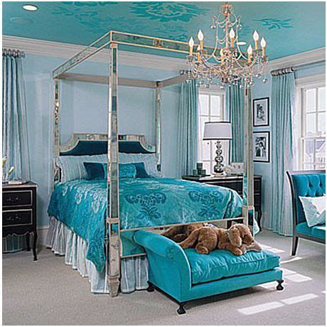 turquoise bedroom, the color is amazing in the bedroom, you should try ...