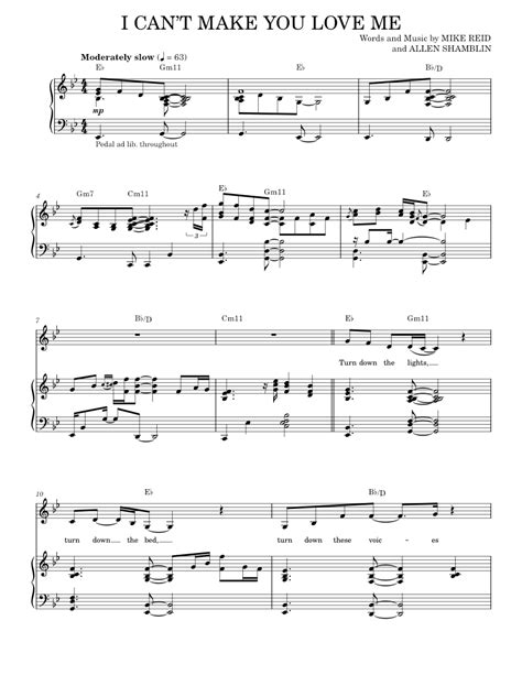 I Can't Make You Love Me Sheet music for Piano, Vocals by Bonnie Raitt Official | MuseScore.com