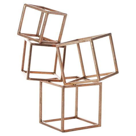 Gold Metal Cube Table Sculpture & Reviews | AllModern