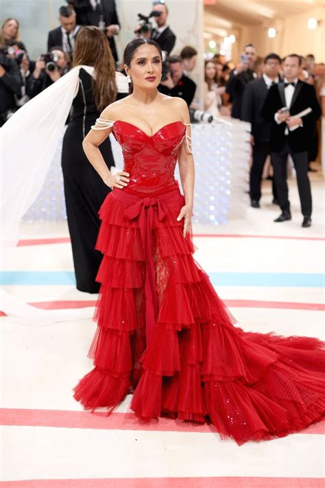 Salma Hayek at the 2023 Met Gala | Met Gala 2023 Red Carpet Fashion | POPSUGAR Fashion UK Photo 82