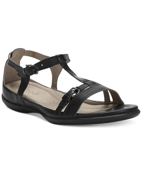 Ecco Women'S Flash T-Strap Sandals in Black | Lyst