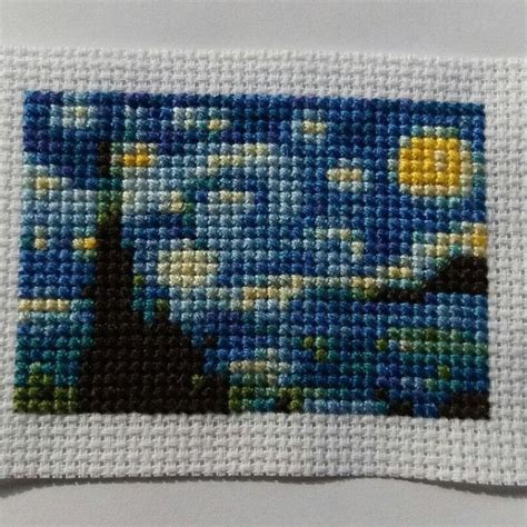 Starry Night Cross Stitch Pattern Vincent Van Gogh Cross | Etsy in 2021 ...