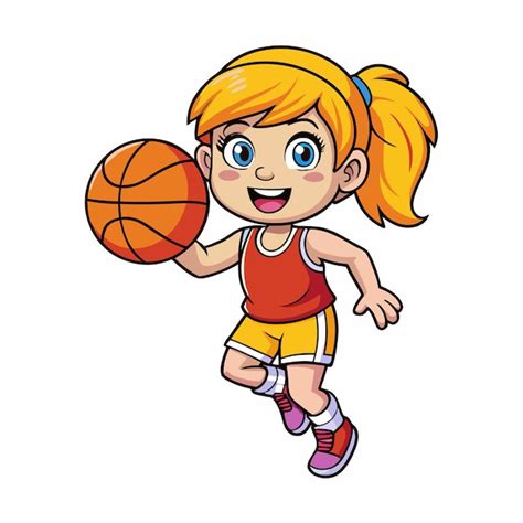 Animated Vector Icon of a Cute Girl Spinning a Basketball with Joy ...