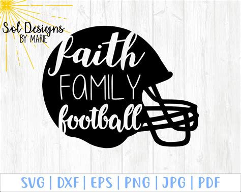 Faith Family Football Svg Football Helmet Svg Football Mom | Etsy