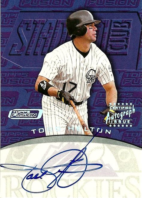 The Snorting Bull: 2000 Skybox and 2001 Topps Fusion Todd Helton Autographs