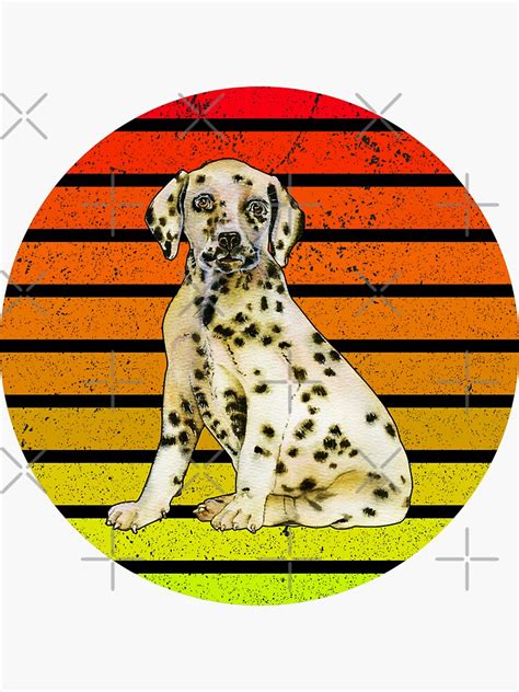 "Watercolor Puppy Dalmatian Dog Retro" Sticker by franktact | Redbubble