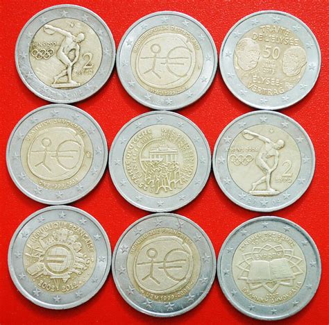 9 COMMEMORATIVE COINS: 2 EURO DIFFERENT TYPES! on eBid United Kingdom ...