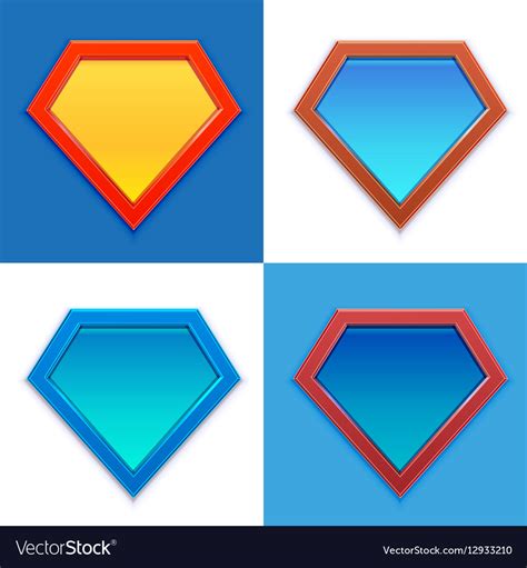 Superhero logo template blank super hero badge set