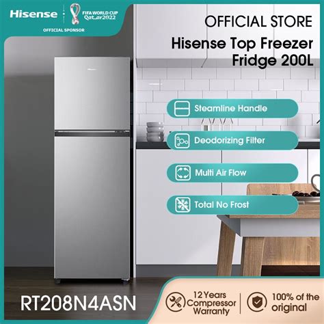 [MAY'22 NEW] Hisense 200L 2 Door Refrigerator / Fridge / 2门冰箱 RT208N4ASN | Shopee Malaysia