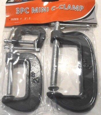 C-CLAMPS 3 PC. MINI C-CLAMP SIZES 1,2,3" INCH 689958230204 | eBay