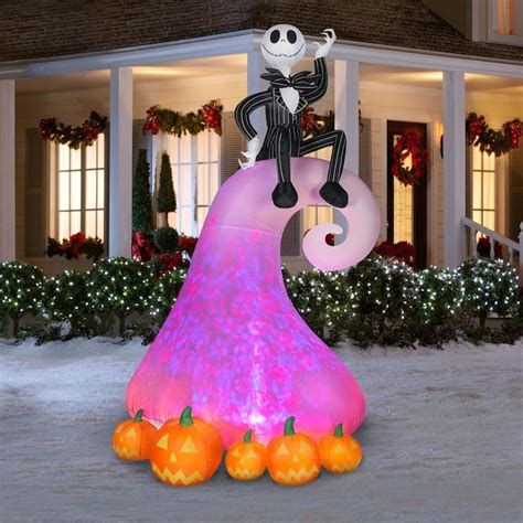 Disney 9-ft x 6.1-ft Lighted Jack Skellington Halloween Inflatable in the Halloween Inflatables ...