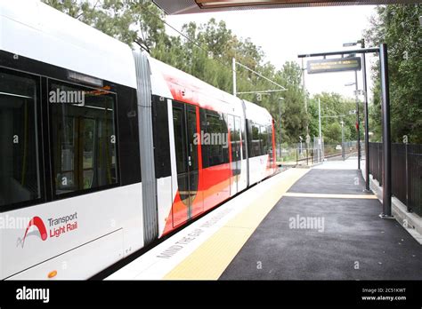 A Light Rail train at Dulwich Hill station on the first day of ...