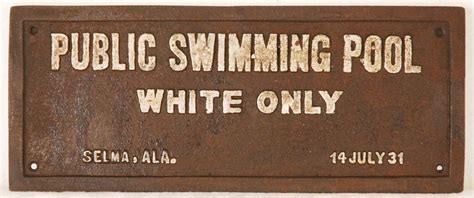 Vintage Segregation Public Swimming Pool Sign