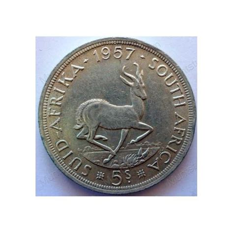 Five Shillings, South Africa, 1957, Silver - Muntstuk International Coins