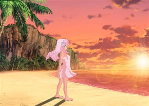 ComiPo - Girl at Sunset Beach | comipo, manga, anime, cute, girl, animegirl, beach, ocean ...