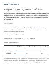 Understanding Poisson Regression Coefficients in Health Studies ...