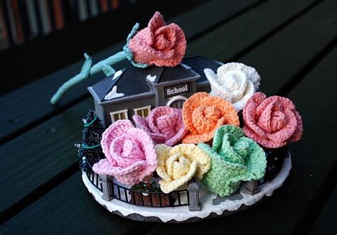 crochet rose crochet rose bouquet rose flower arrangement