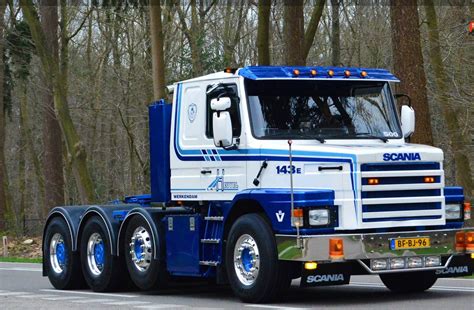 Scania T143 - Blue and White Semi Truck