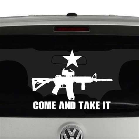 Come And Take It AR15 Rifle 2nd Amendment Vinyl Decal Sticker